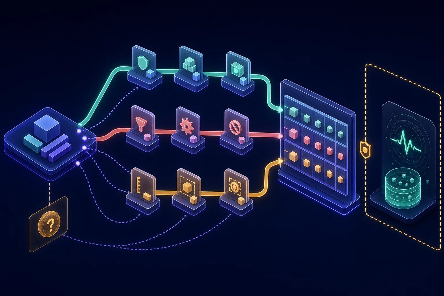 One requirement branching through successful, invalid-input and boundary-value paths into a traceable matrix beside a separate execution boundary