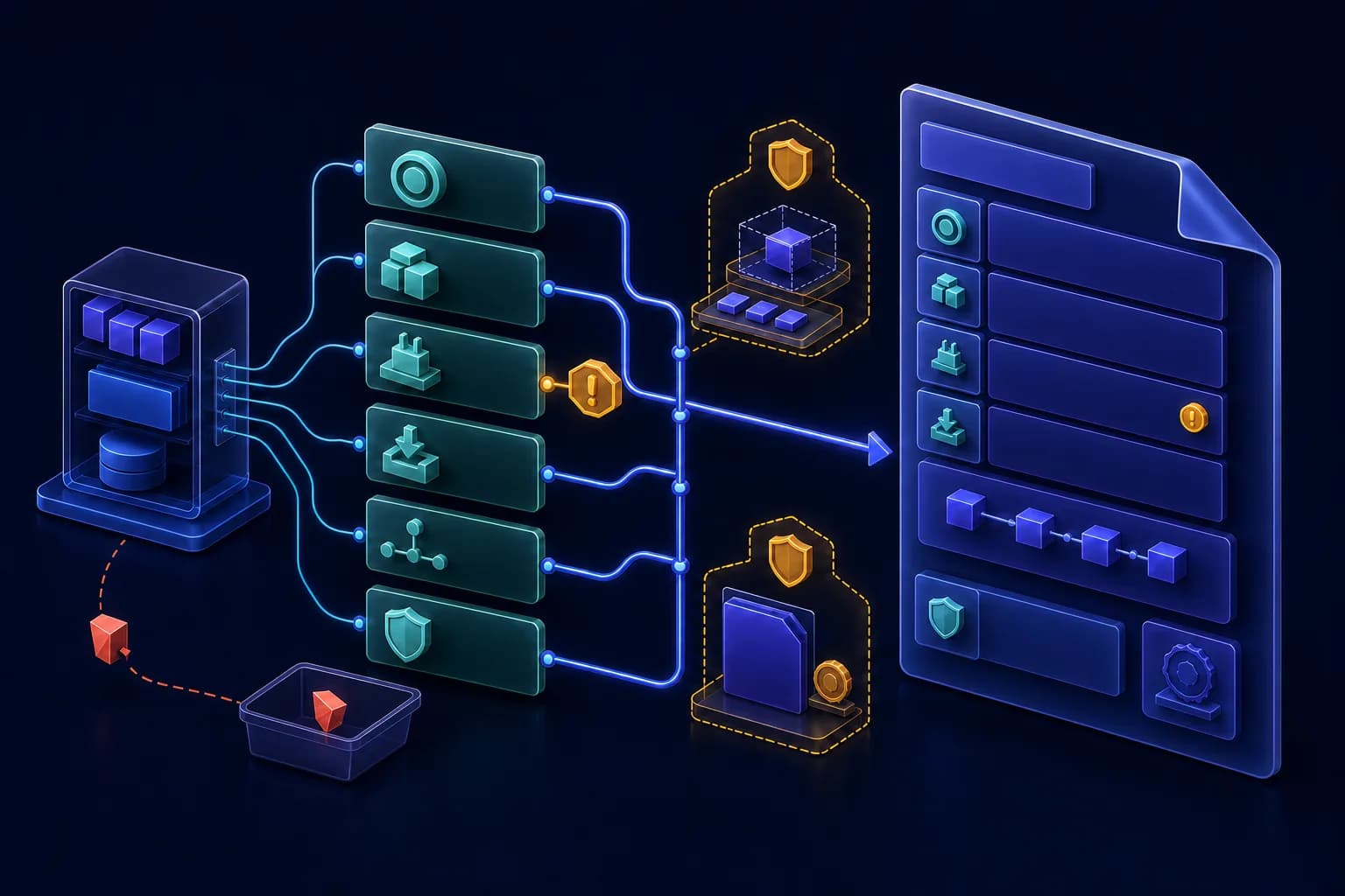 Repository facts moving through purpose, capability, prerequisite, installation, usage and license modules into a README beside verification boundaries