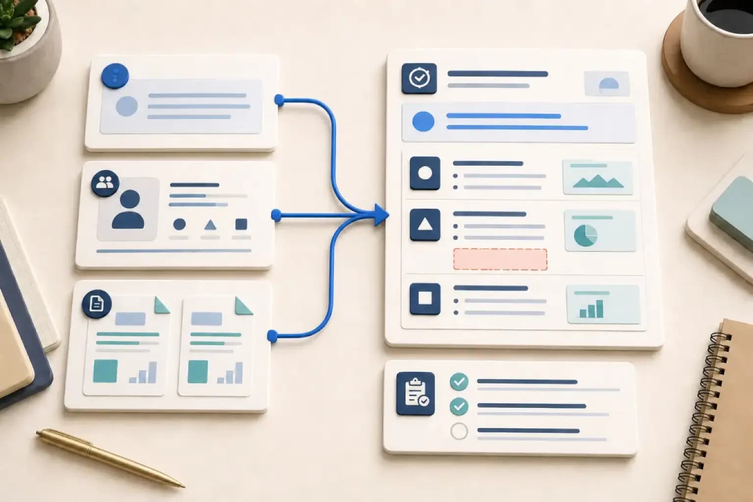 AI Answer Generator concept artwork illustrating this interface preview: Previews a structured answer draft built from a question, intended audience and optional reference material, with evidence gaps called out.